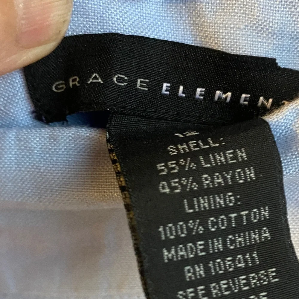 Grace Elements Light Blue A-Line Button-Front Skirt